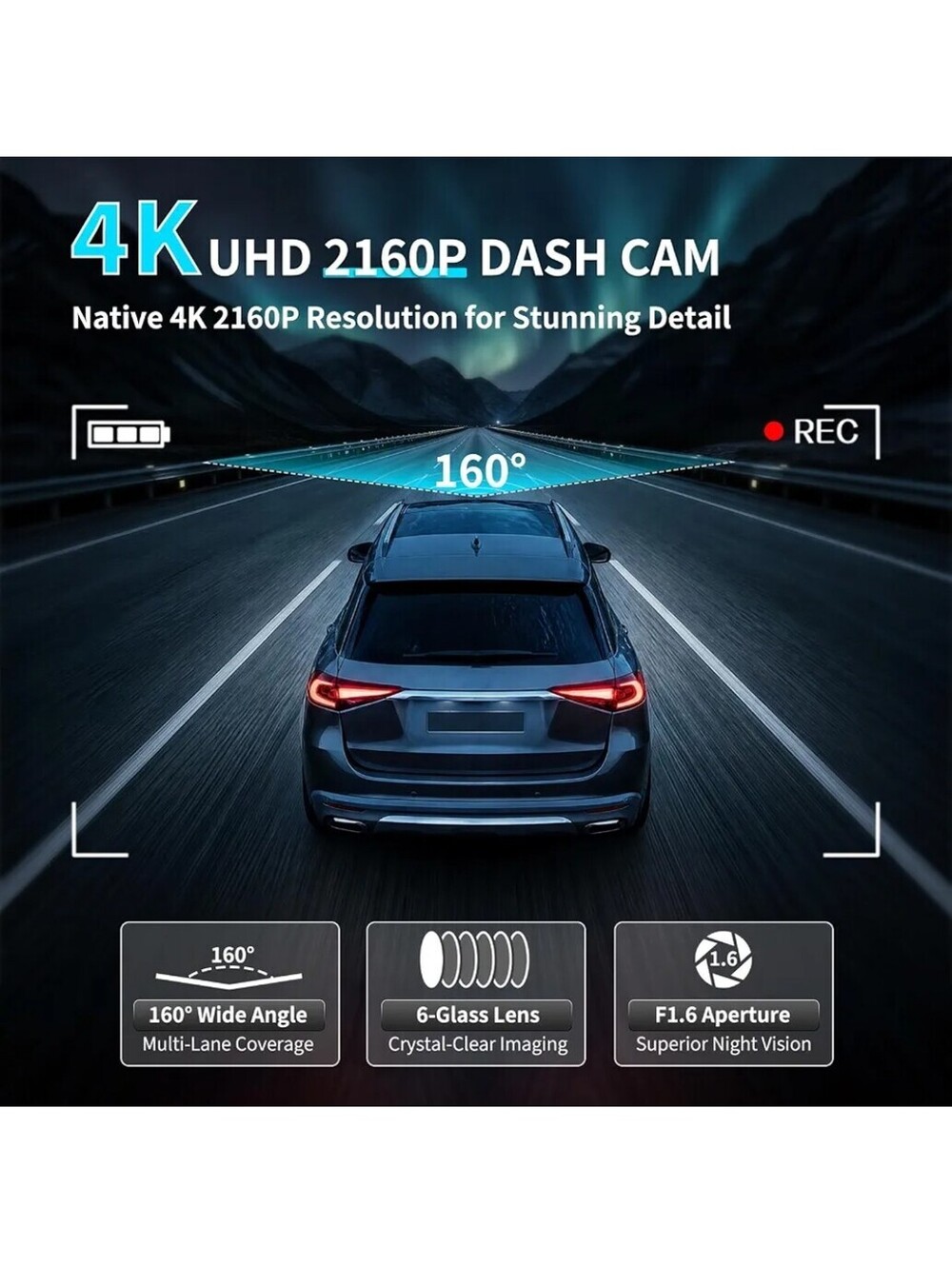 Ford Bronco 2021-2024 4K Hidden Dash Cam 5.8GHz WiFi 64GB Card - Picture 8 of 8